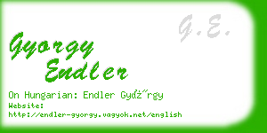 gyorgy endler business card